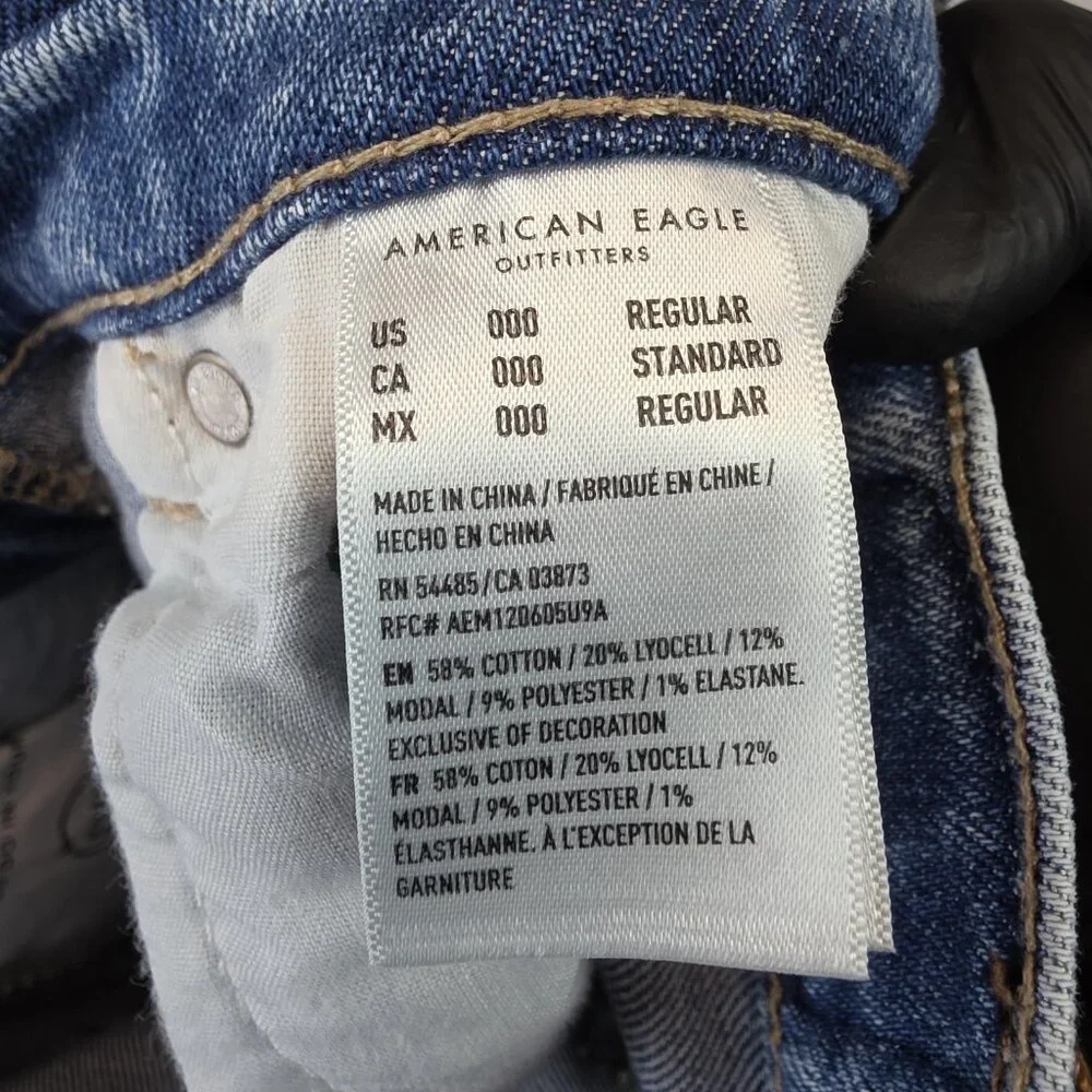 American Eagle Outfitters 90s Boyfriend Jeans Womens 000 High Rise Distressed - Picture 5 of 13